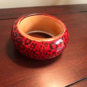 80’s Leopard Print Chunky Plastic Bangle/Bracelet